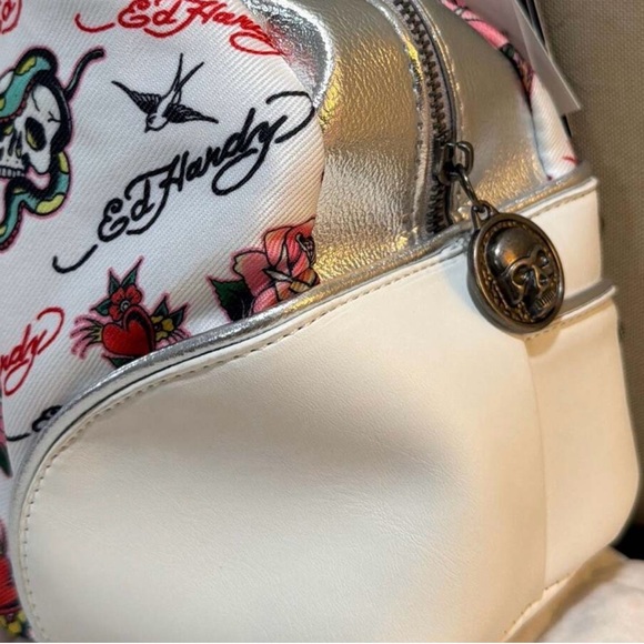 🔥 🥀 ED HARDY By Christian Audigier Tattoo Embellished Bag. RARE- Hard To Find. - Picture 10 of 12